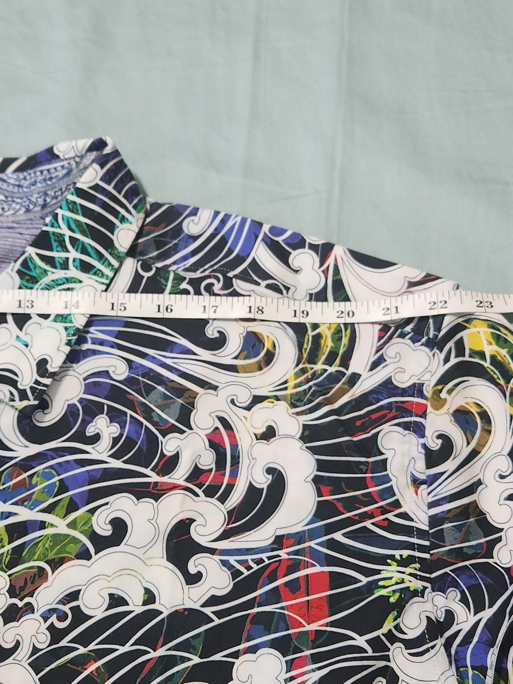 Robert Graham Multicolor Wave-Pattern Button-Up Long-sleeve Shirt Size 3XL - Picture 12 of 13